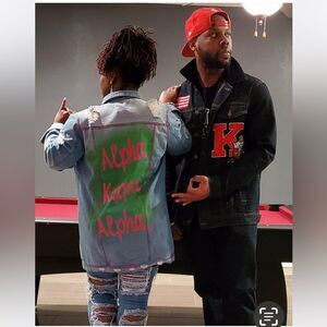 EUC VTG 90S  Men's Kappa Nupe Swagg Oversized Streetwear Denim Jacket 4XL GRUNGE